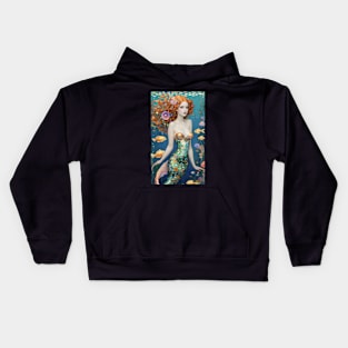 Gustav Klimt's Oceanic Odyssey: Inspired Mermaid Artistry Kids Hoodie